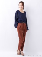 【売り切れ次第終了】ベルト付テーパードパンツ/インディゴ