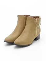 サイドジッパーショートブーツ/BR