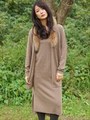 12GG 3WAYファーストール付き Vネックワンピース/モカ