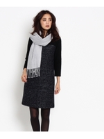 [S]ツイード切り替えワンピース/グレー(412)