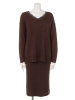 【chille anap】レース付きニット SET UP/BRN