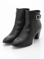 サイドベルトショートブーツ/クロ