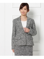 ツイードジャージテーラードジャケット/ブラック(019)