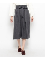 リボン付きウールスカート/キャメル(041)