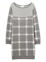 MIX柄ニットワンピース/GRAY