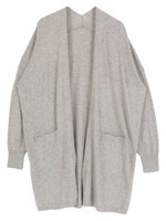 アンゴラ混ゆるニットロングカーディガン/ブラック