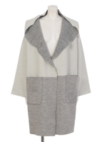 ウールリバーシブルコート/ベージュ*グレージュ