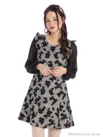 フロッキー花柄プリントOP/オフホワイト