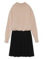 プリーツニットワンピース/BRW