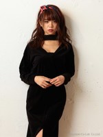 ベロアカシュクールトップス/ボルドー