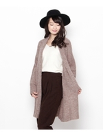 畦編みニットトッパーカーディガン/ネイビー(093)