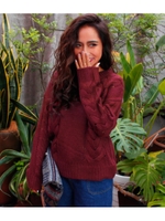 【anap mimpi】Uネックケーブルニットトップス/BK