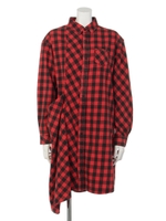 ケミカルチェックシャツワンピース/オフ