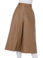 WIDE FAKE LEATHER PT/ベージュ