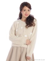 ふわるんフルラージュニットカーディガン/ラベンダー