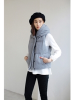 【AZUL by moussy】TCポンチ中綿ベスト/T.GRY