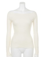 【Auntie Rosa】OFF SHOLDER RIB TOP/WHT