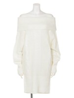 【chille anap】ケーブルオフタートルワンピース/WH