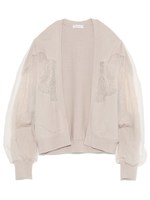 レースチュールコンビカーディガン/BEG