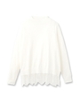 裾レースハイネックニット/オフホワイト(003)