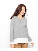 裾布帛切り替えプルオーバー/ボルドー(064)