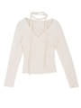 チョーカー付カシュクールトップス/GRY