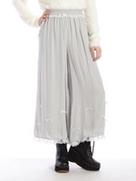 プチリボンワイドパンツ/アイボリー