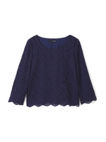 起毛レースブラウス/ブルー(110)