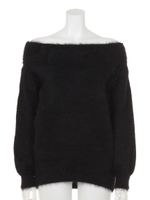 フェザーオフショルダートップス/ホワイト