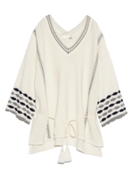 Vネック袖配色チュニック/ORG