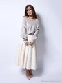 cut jacquard flare skirt/WHITE