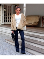 【LATINA】フェイクファーコクーンコート/L.GRY