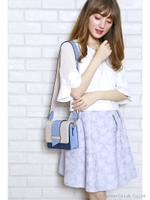 フレア袖クロップドブラウス/ホワイト