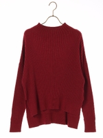 ワイドリブニットプルオーバー/ブラック