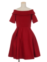 オフショルウールワンピ/ブラック