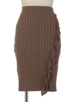 フリル切替タイトスカート/グレー