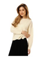 片畦編みクルーネックTOP/IVORY