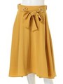 リボン付バックテールスカート/マスタード