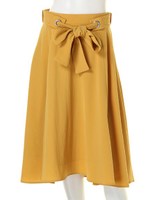 リボン付バックテールスカート/マスタード