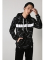 【AZUL by moussy】ひび割れスラブ裏毛長袖プルパーカー/BLK