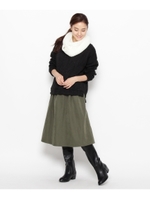 ふくれケーブル×フェイクスエードドッキングワンピース/ネイビー(093)