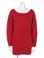 ウォーム片畦ニットOP/RED