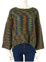 ミックスカラーニットプルオーバー/ホワイト