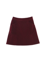 細コール台形スカート/ワイン(070)
