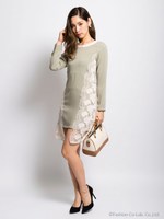 サイドレースワンピース[DRESS]/モスグリーン