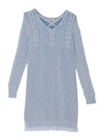 【sw】レース付ニットワンピース/ネイビー