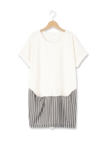 ストライプポケットワンピース/オフホワイト(003)