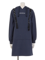 サス付きoppsコビニャーパーカワンピース/ブルー