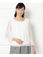 シフォンタックブラウス/ホワイト(001)