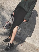 スリットロングスカート/グレー